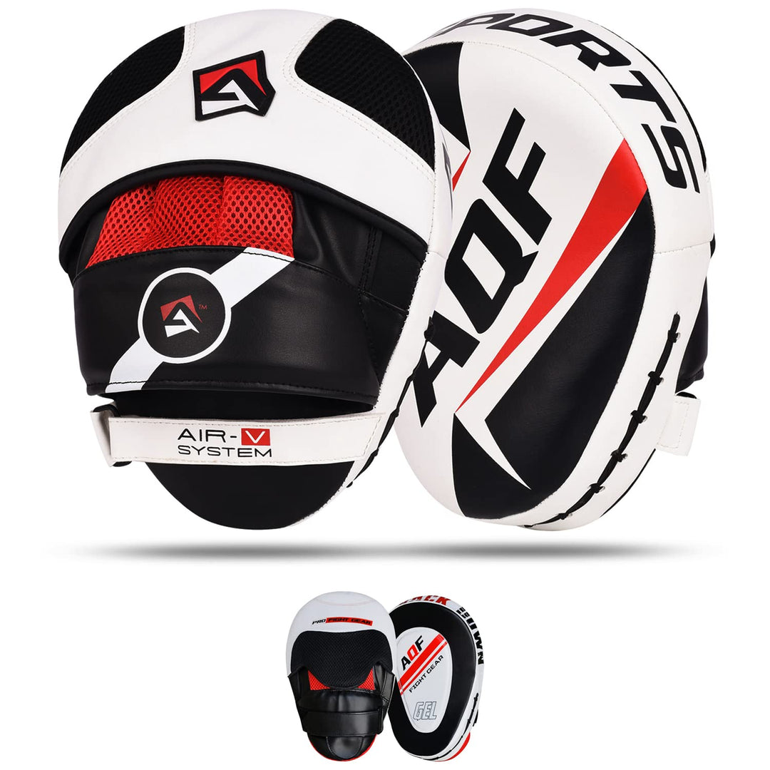 AQF Pratzen Boxen Rex Leder Handpratzen, Boxpads, Kampfsport Self Defense Trainerpratzen Schlagpolst