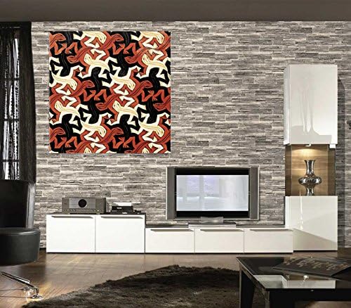 Giallobus - Bild - Druck AUF LEINWAND - Escher - Lizard - 70 x 70 cm, 70 x 70 CM