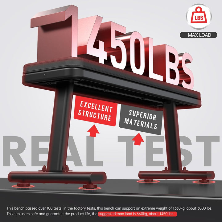 PASYOU PW100 Hantelbank Flachbank, Extreme Belastbarkeit 660 KG, Trainingsbank Fitness Bank für Zuha