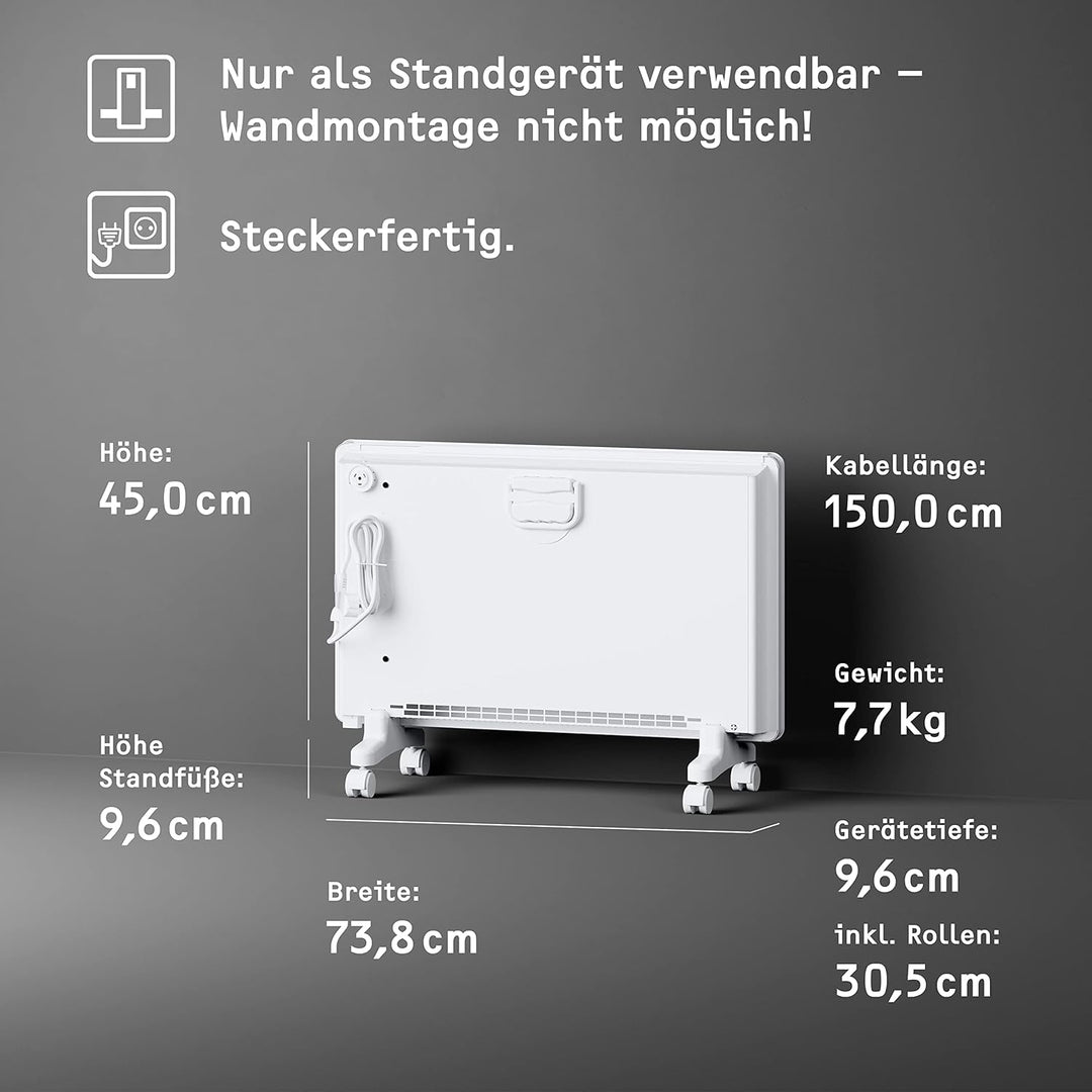STIEBEL ELTRON neue Elektroheizung Standgerät für ca. 25 m², TÜV geprüft, Konvektor-Heizung mit einf