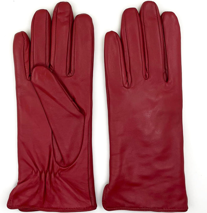 ZLUXURQ Damen Weiche Echte Lammfell Leder Touchscreen Winter Fahrhandschuhe Kaschmir Oder Wolle gefü