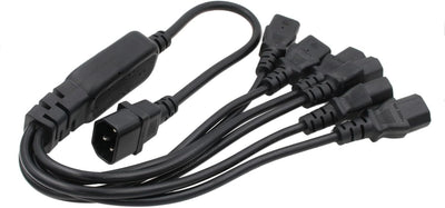 HT-Kabel UPS PDU Computer PC Stromverteilerkabel C14 bis 6 x C13 10A 250V Verlängerungskabel (c14-6x