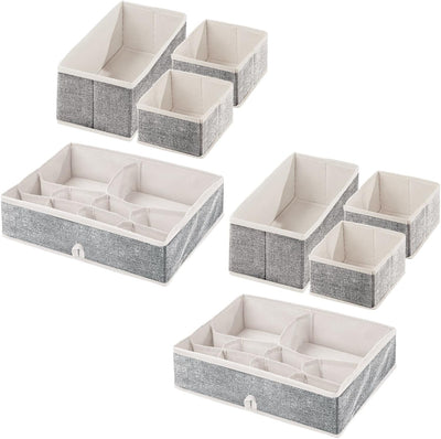 mDesign 8er-Set Kleiderschrank Organizer – Aufbewahrungskiste für die Schublade in verschiedenen Grö