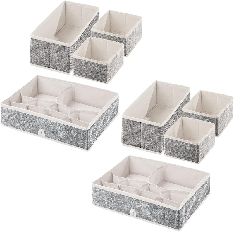 mDesign 8er-Set Kleiderschrank Organizer – Aufbewahrungskiste für die Schublade in verschiedenen Grö