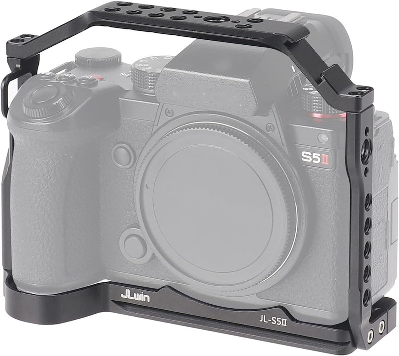 Lumix S5II Cage, Hersmay Aluminium Kamerakäfig Kamera Cage für Panasonic LUMIX S5 II / S5 IIX spiege