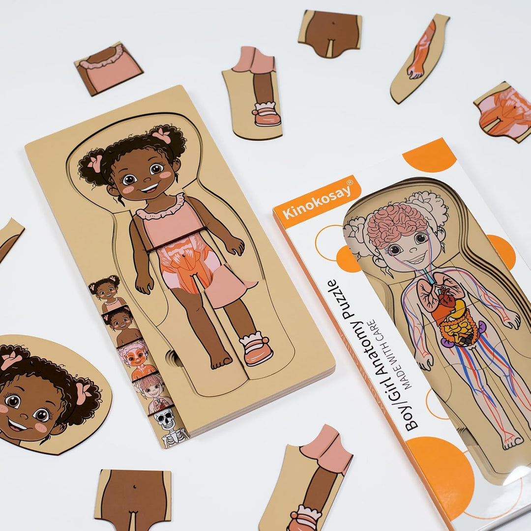 Meine Körperteile Puzzle für Kleinkinder Kinder Mädchen Jungen Montessori Holz Anatomie Puzzle 3-5 J