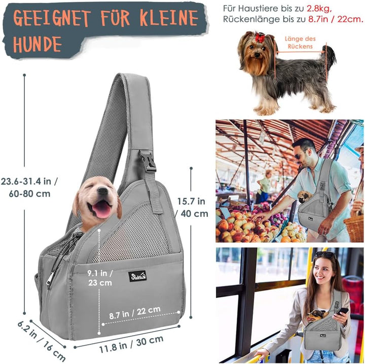Eyein Hundefreundlich Tragetücher Hunde, Hände frei Reisetasche für kleine Haustiere mit verstellbar