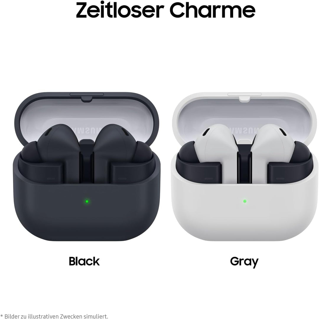 Samsung Galaxy Buds3 FE, Kabellose In-Ear-Kopfhörer inkl. mobeen Soft Clear Case, Ausgewogener Klang