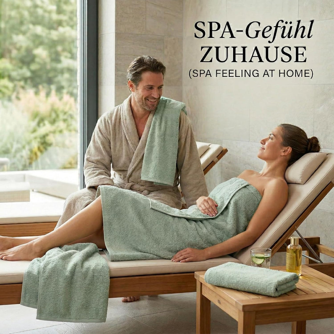 Betz Berlin 6er Set 2X Maxi Duschtuch 100 x 150 cm 4X Handtuch 50 x 100 cm 100% Baumwolle Farbe Jade