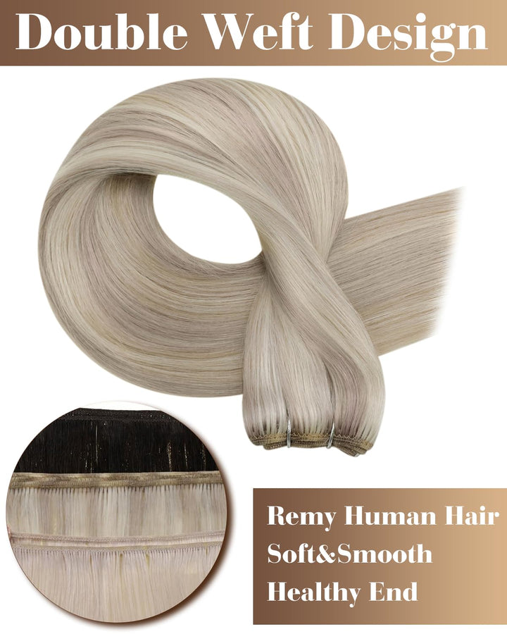Hetto Echthaar Tressen Extensions Blond Echthaar Extensions Tressen Remy Menschliches Haartressen Ex