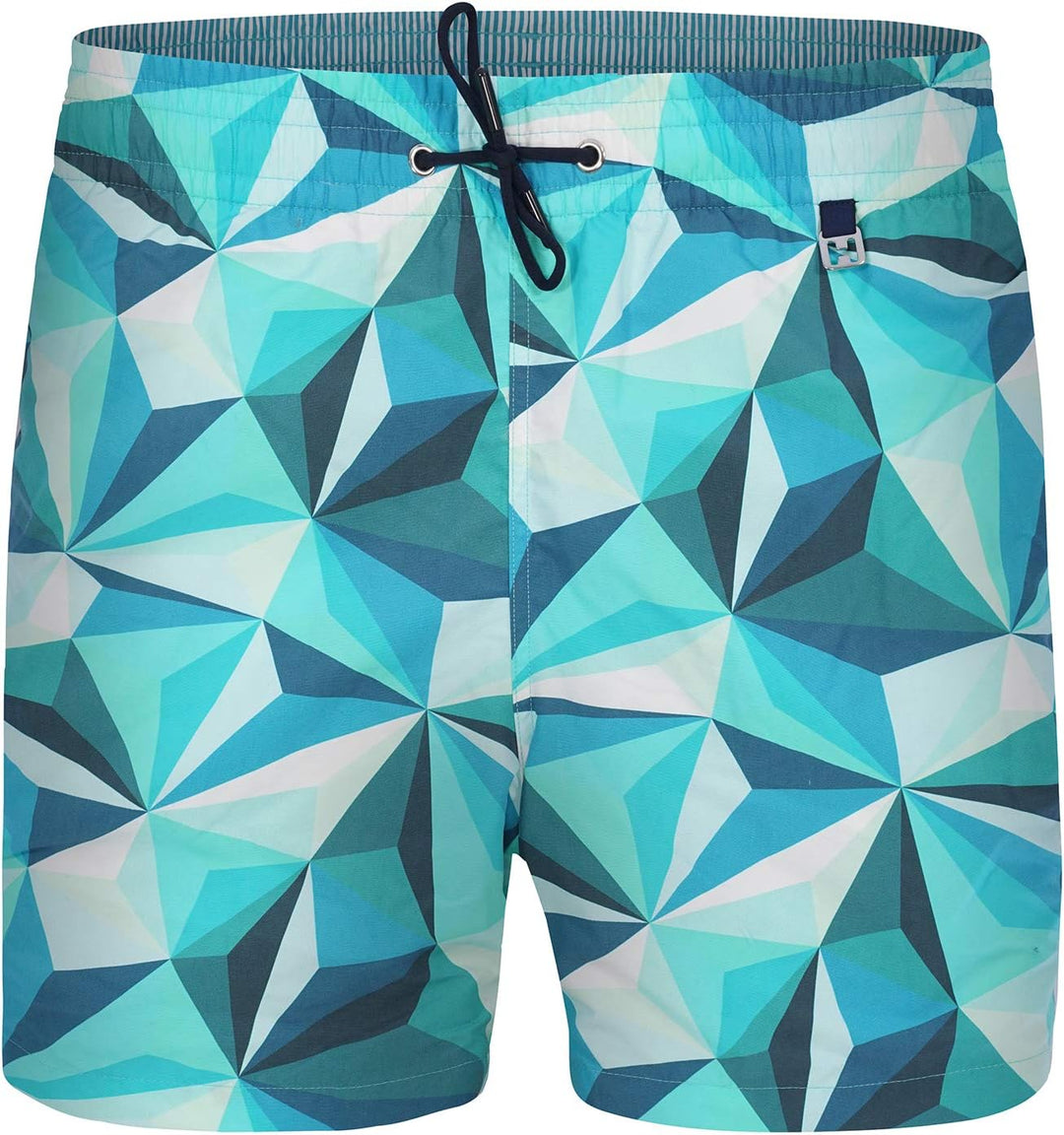 HOM - Herren - Beach Boxer 'Diamant' - Hochwertige & lässige Strandmode Badeshort mit Rautenmuster -