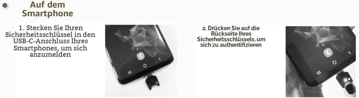 Winkeo-C FIDO2 Sicherheitsschlüssel, passwortlos und Zwei-Faktor-Authentifizierung, für PC, Tablet u