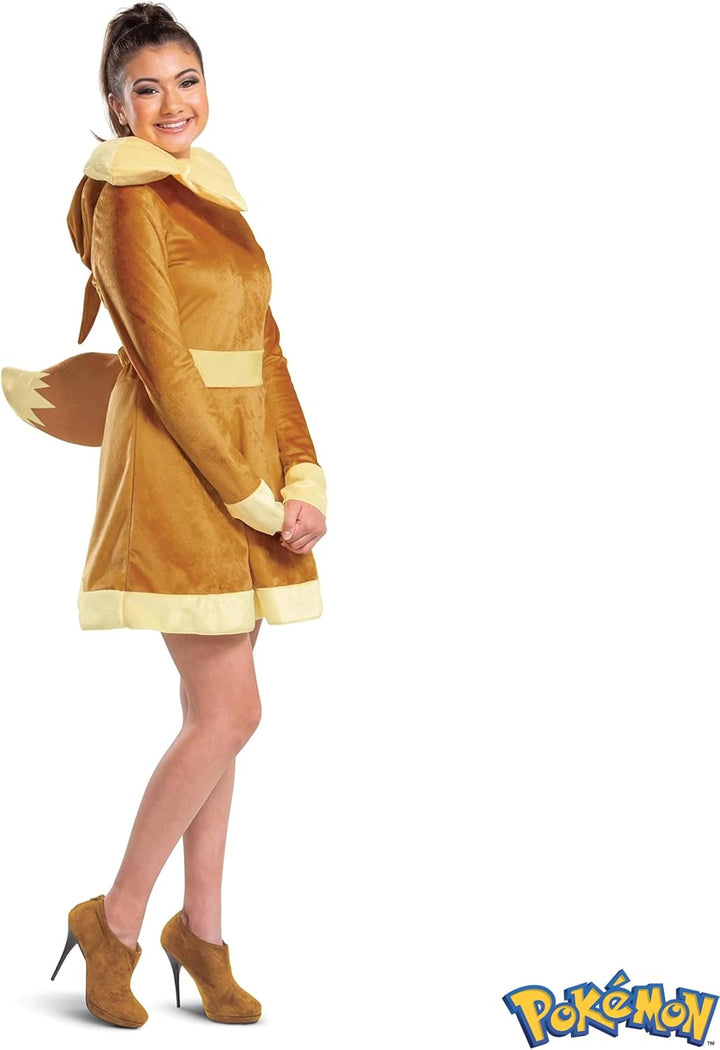 Disguise Eevee Costume, Official Pokemon Deluxe Adult Costume and Headpiece 12-14, 12-14