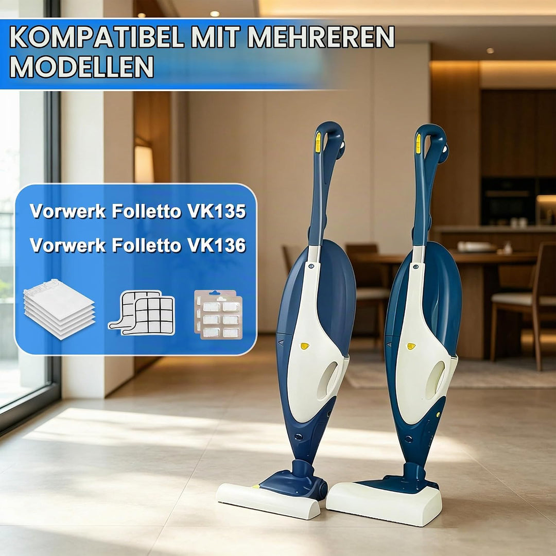 14 Stück Staubsaugerbeutel passend für Vorwerk Kobold VK135 VK136, Auslaufsichere Ersatzbeutel Zubeh