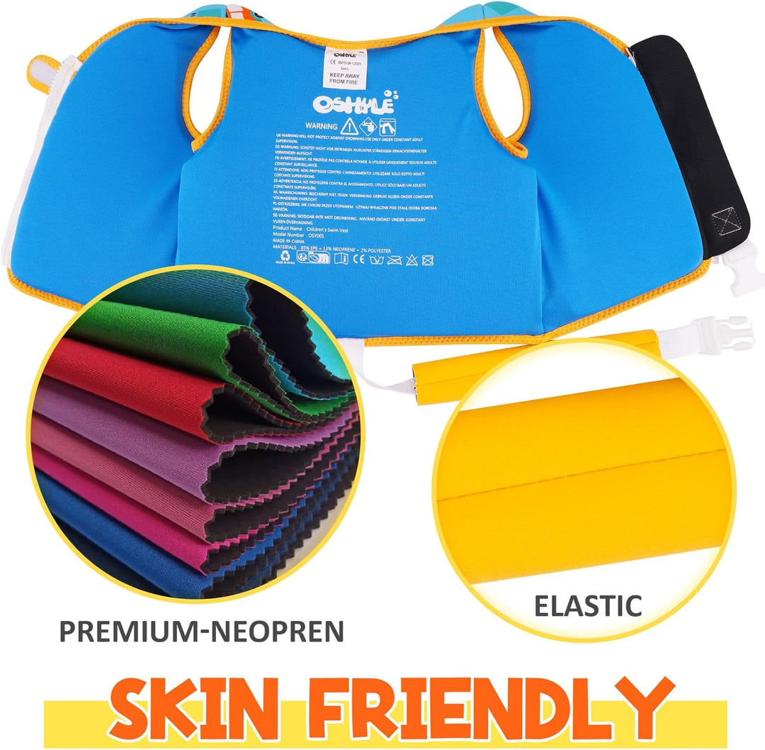 OSHYLE Kinder Schwimmweste - Jungen Mädchen Neopren Schwimmen Jacke Kleinkind Schwimmen Floating Neo