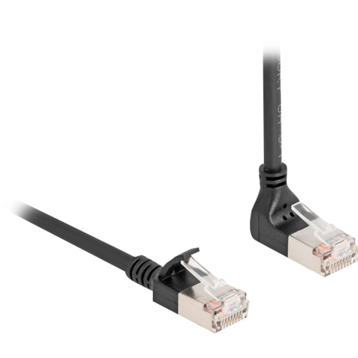 DeLOCK Kabel Patchkabel RJ-45 Cat.6a S/FTP, Slim 90° gewinkelt