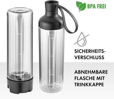 ZWILLING Standmixer, Smoothie Maker, Inkl. Trinkflasche mit Verschluss, 600 ml, 300 Watt, Edelstahl/