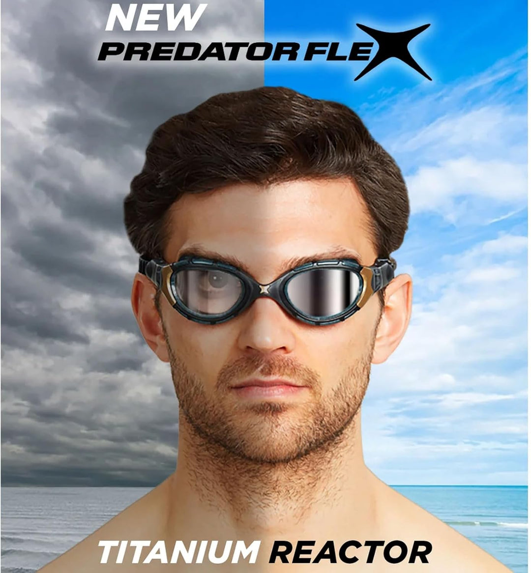 Zoggs Unisex Predator Flex Swimming Goggles (pack of 1) Einheitsgrösse Schwarz/Gold/Titan, Einheitsg