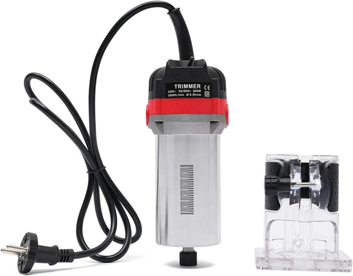 800W Elektrische Oberfräse Trimmer 1/4" Holz Router 220V, tragbarer Handpalmenfräser für die Holzbea