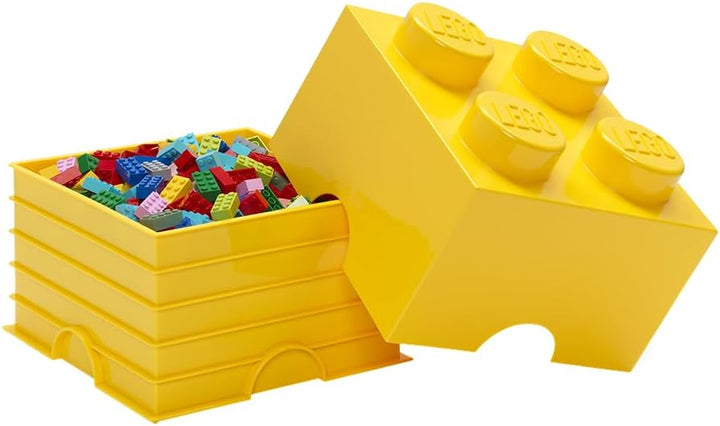 LEGO Aufbewahrungsstein, 4 Noppen, Stapelbare Aufbewahrungsbox, 5,7 l, gelb Bright Yellow, Bright Ye