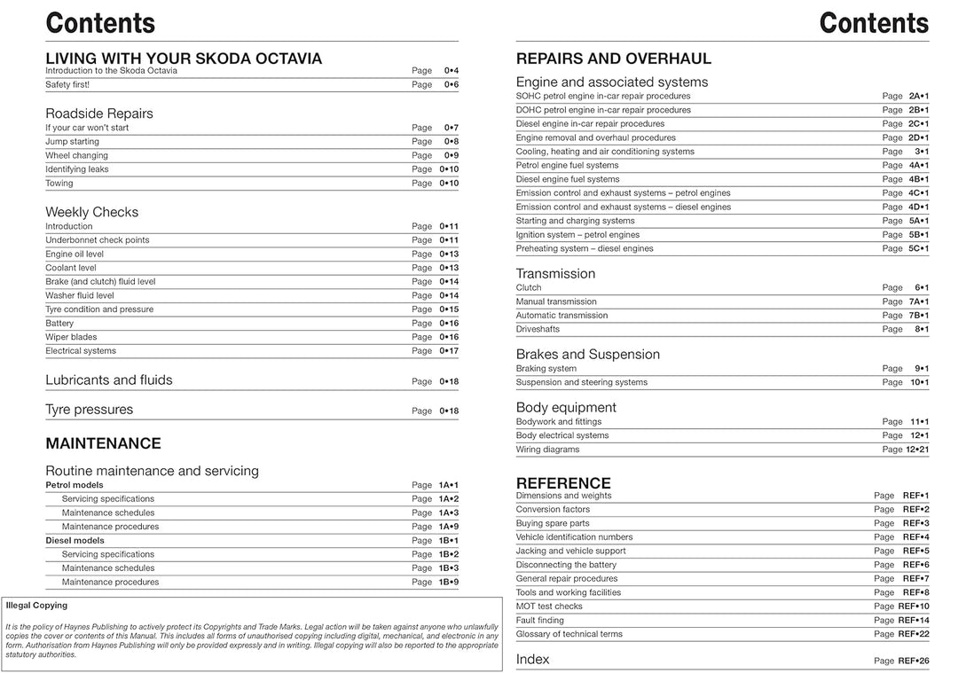 Skoda Octavia Petrol & Diesel (98 - Apr 04) Haynes Repair Manual, Taschenbuch