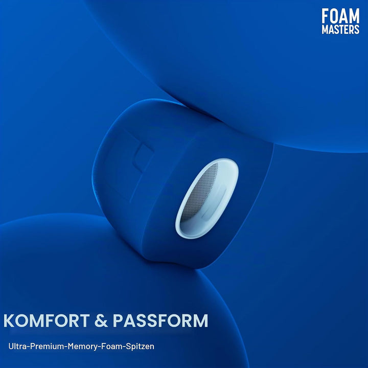 Foam Masters Ohrstöpsel aus Memory-Schaum für AirPods Pro 1. und 2. Generation, 3 Paar, neue Version
