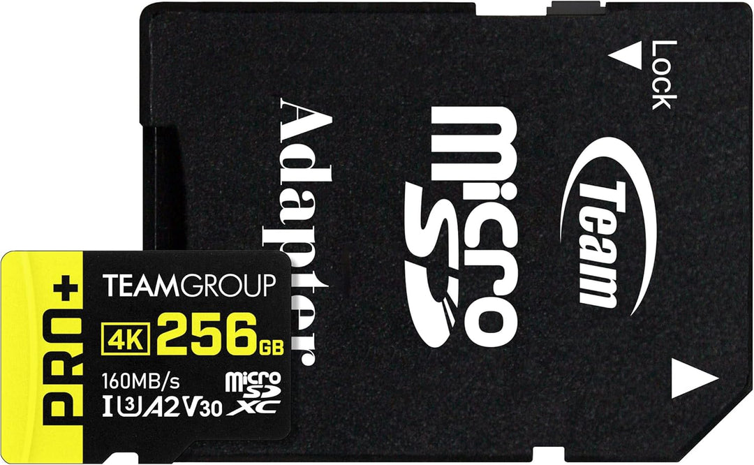 TEAMGROUP A2 Pro Plus Karte 256GB Micro SDXC UHS-I U3 A2 V30, Lesen/Schreiben bis zu 160/110 MB/s fü