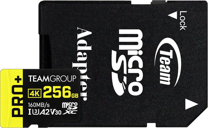 TEAMGROUP A2 Pro Plus Karte 256GB Micro SDXC UHS-I U3 A2 V30, Lesen/Schreiben bis zu 160/110 MB/s fü