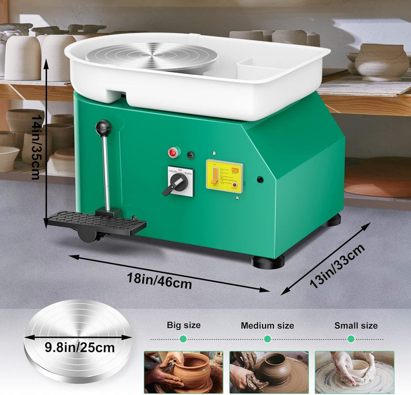 VAYOTOY Elektrische Töpferscheibe Maschine 25CM 350W Keramik Clay Maschine Professionelle Töpfersche