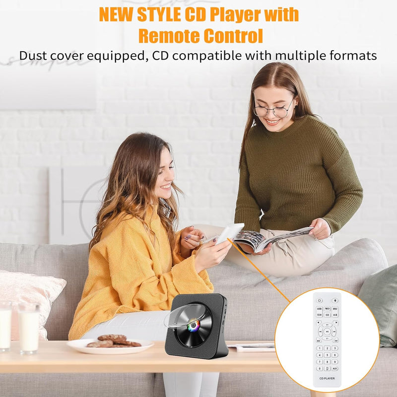 Gueray Tragbarer CD Player mit Bluetooth Desktop CD-Player für zu Hause Eingebaute Doppelte HiFi-Lau