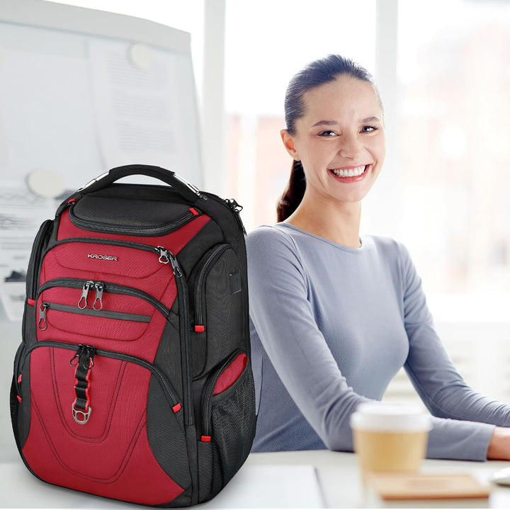 KROSER Laptop Rucksack Herren 17,3 Zoll Business Reiserucksack Handgepäck Wasserdicht mit Hartgeschä