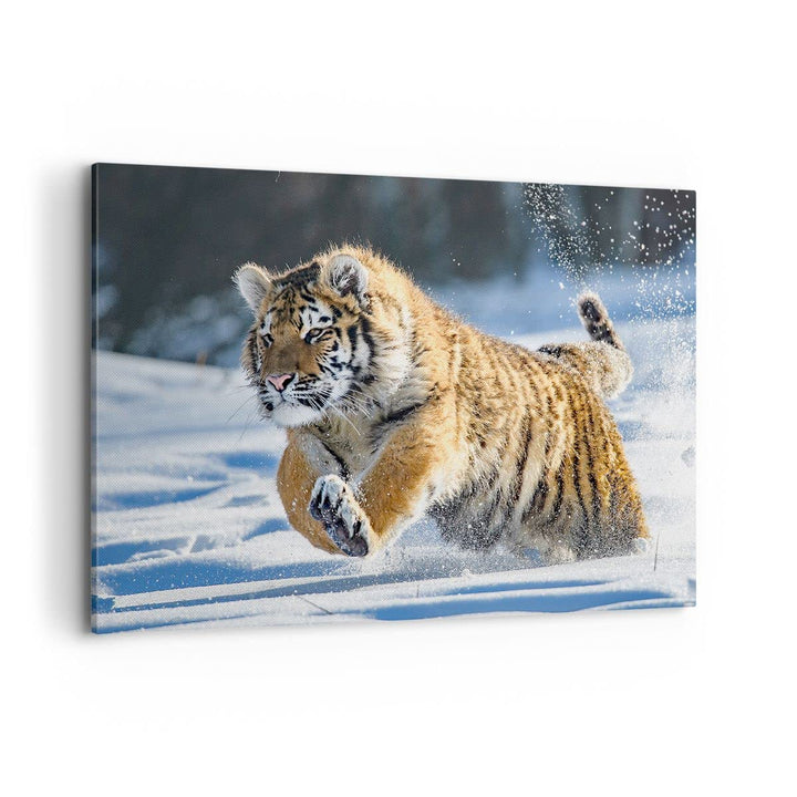 ARTTOR Bilder auf Leinwand 100x70cm Leinwandbild mit Rahmen tiger tier Gross Wanddeko Bild Schlafzim