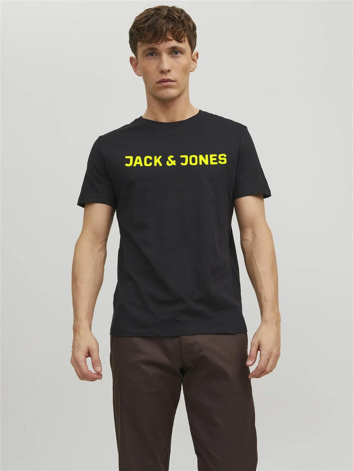 JACK &amp; JONES Male T-Shirt 3er-Pack Logo T-Shirt XS 5er Pack (4x Schwarz, Blau), XS 5er Pack (4x Schw