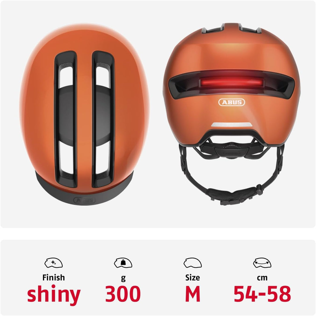ABUS Urban Helm HUD-Y - mit magnetischem, aufladbarem LED-Rücklicht &amp; Magnetverschluss - cooler Fahr