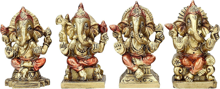 Pacific Giftware Tempel mit 12 Ganesha Figuren | Buddha Statue Set