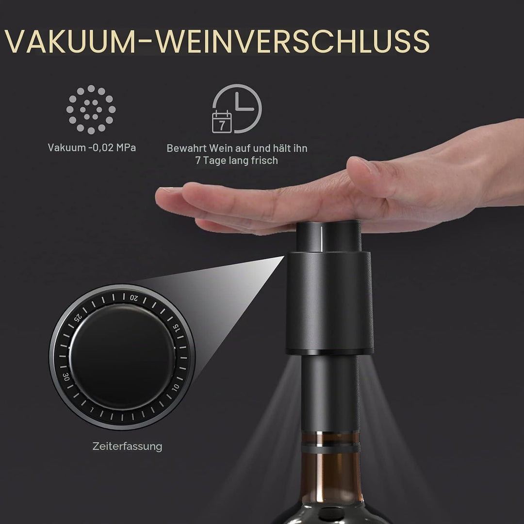 Quntis 4 in 1 Elektrischer Flaschenöffner, 7s Korkenzieher Elektrischer Automatischer Weinflaschenöf