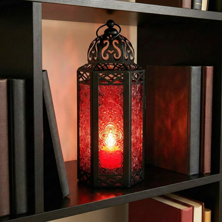Vela Lanterns Marokkanische Lampenlaterne, dekorativer Kerzenhalter für Innen- und Aussenbereich, He