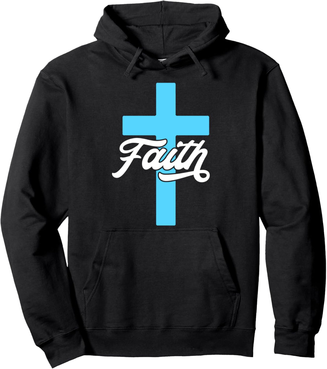 Glaube Christian Cross Minimalist Script Graphic Pullover Hoodie