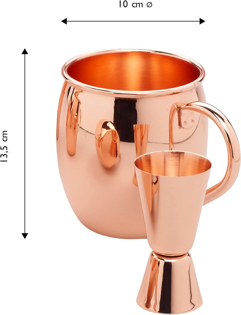 ECHTWERK Moscow Mule Kupferbecher 13er Set gefertigt aus Edelstahl bestehend aus 4x Kupferbecher 500