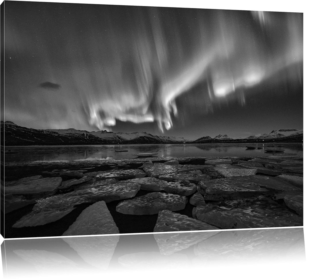 Pixxprint Polarlicht am Himmel als Leinwandbild/Grösse: 100x70 / Wandbild/Kunstdruck/fertig bespannt