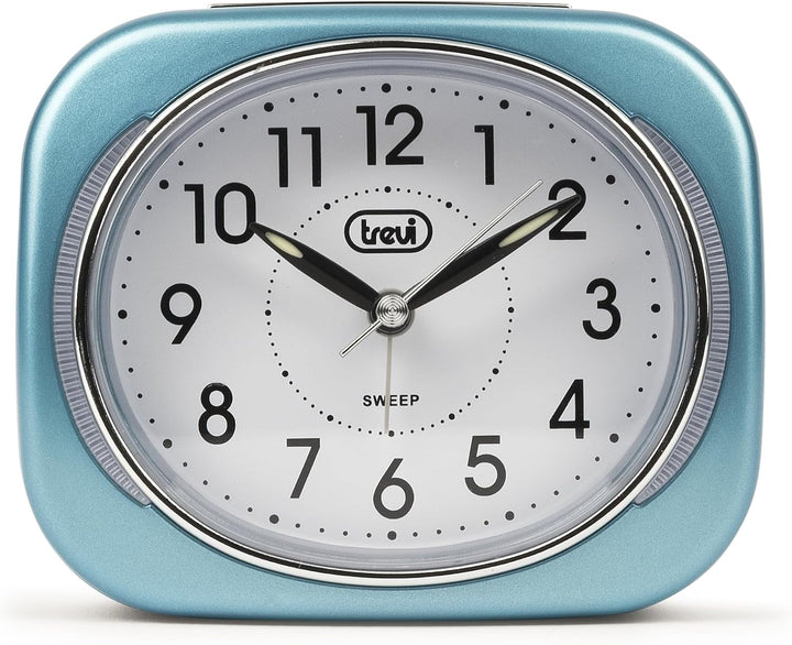 Trevi Retro Nachttisch/Reisewecker mit LED-Hintergrundbeleuchtung und leisem Sweep-Sekundenzeiger, K