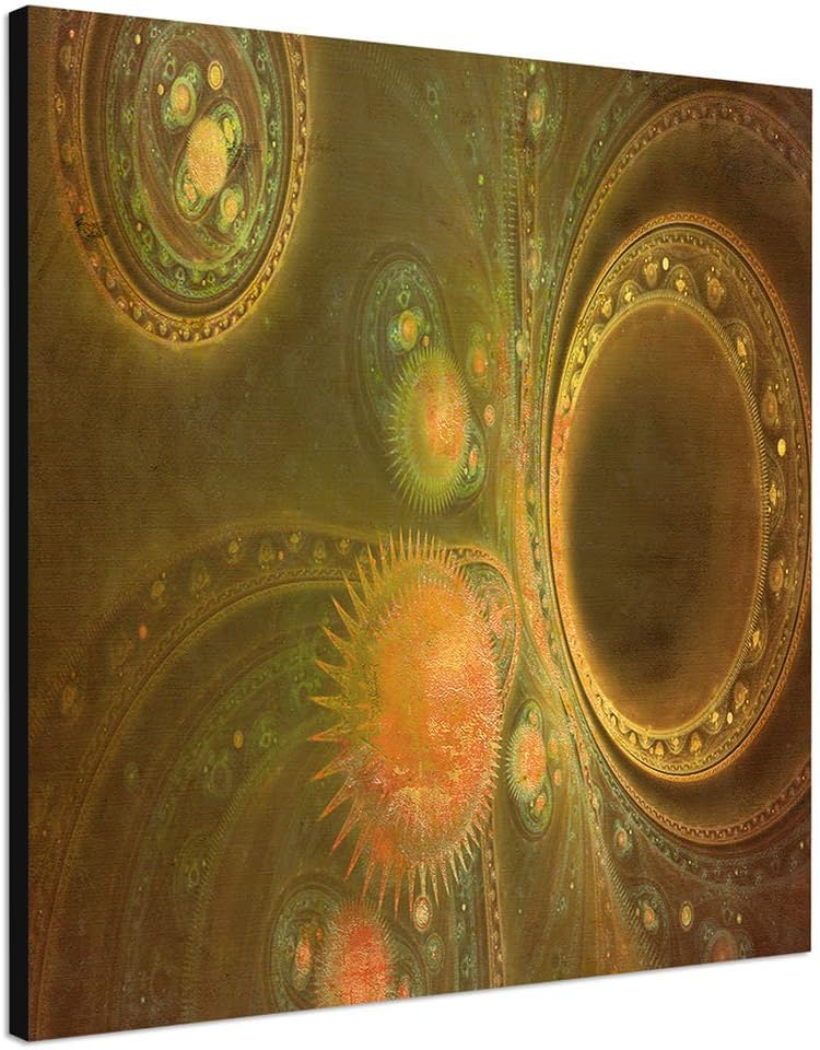 Paul Sinus Art Kunstdruck Abstrakt485_60x60cm Leinwandbild barocker Stil Nuancen braun XXL fertig au