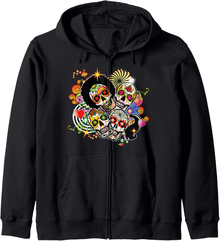 Day of the Dead Dia de los Muertos Sugar Skull Women Costume Kapuzenjacke