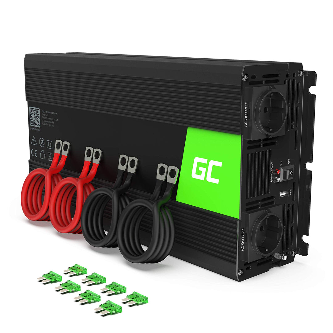 Green Cell® 3000W/6000W 24V auf 230V Reiner Sinus Volt kfz Spannungswandler Wechselrichter Konverter