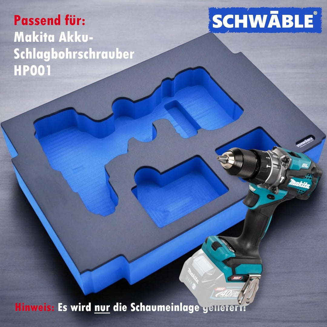 Schaumeinlage Schaumstoffeinlage passend für Makita Akku-Bohrschrauber HP001