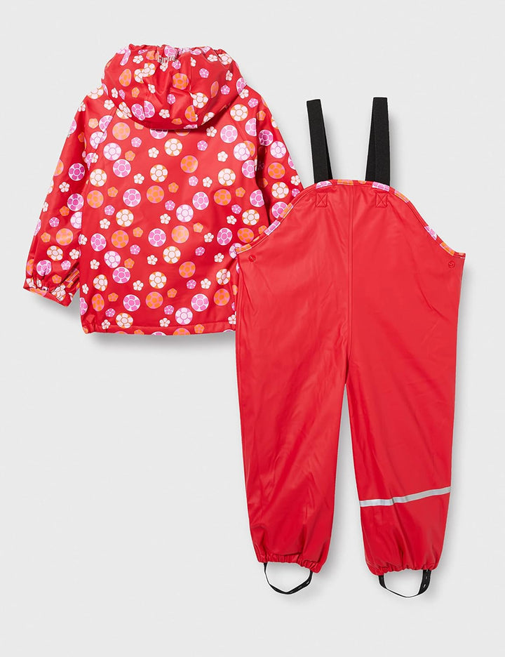 CareTec Unisex Kinder Rain Suit-Pu W. Fleece Regenmantel 80 Red (402), 80 Red (402)