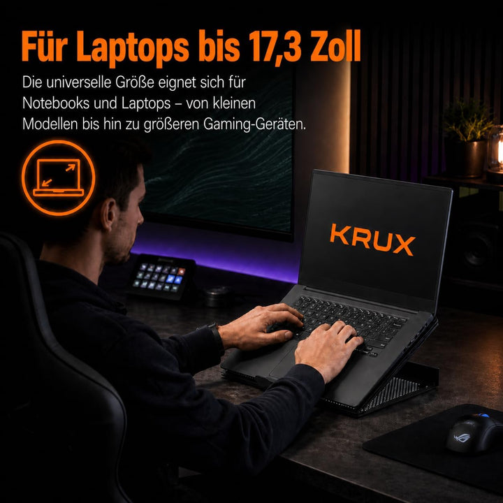 KRUX Laptop Stand, universeller Laptopständer, komplett aus Metall, Gute Belüftung des Notebooks, Ve