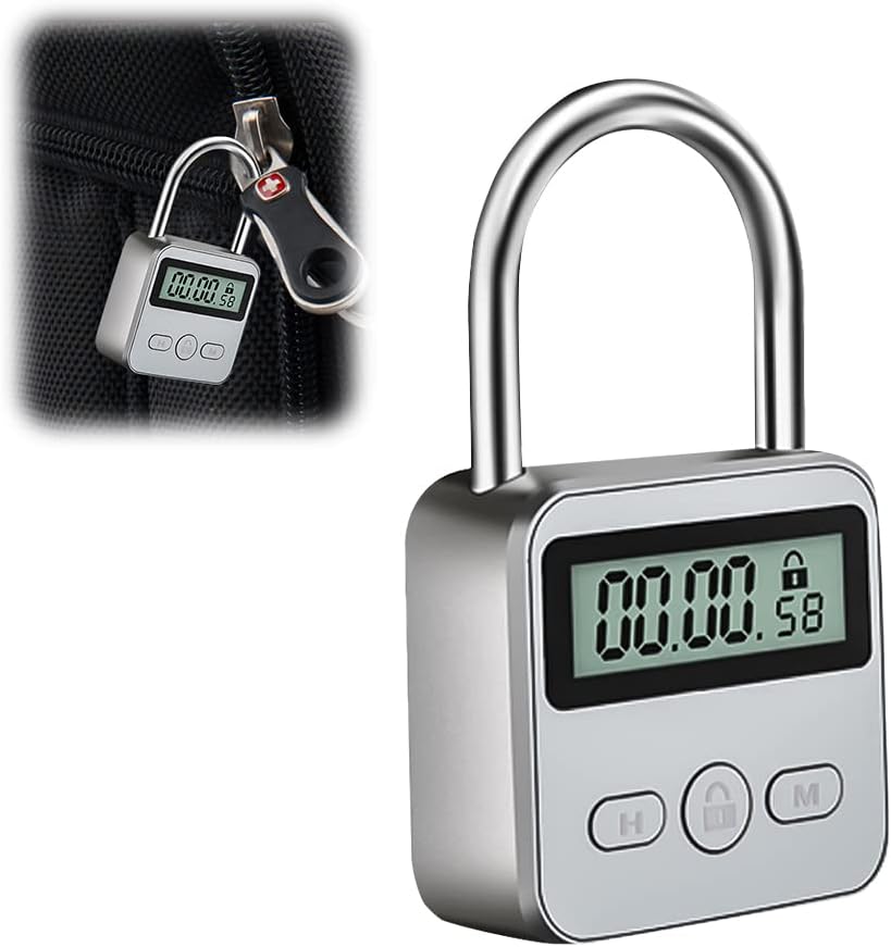 CJBIN Digitale Zeitschloss, Time Lock mit LCD-Display, Küchensafe Zeitschloss Wiederaufladbares USB