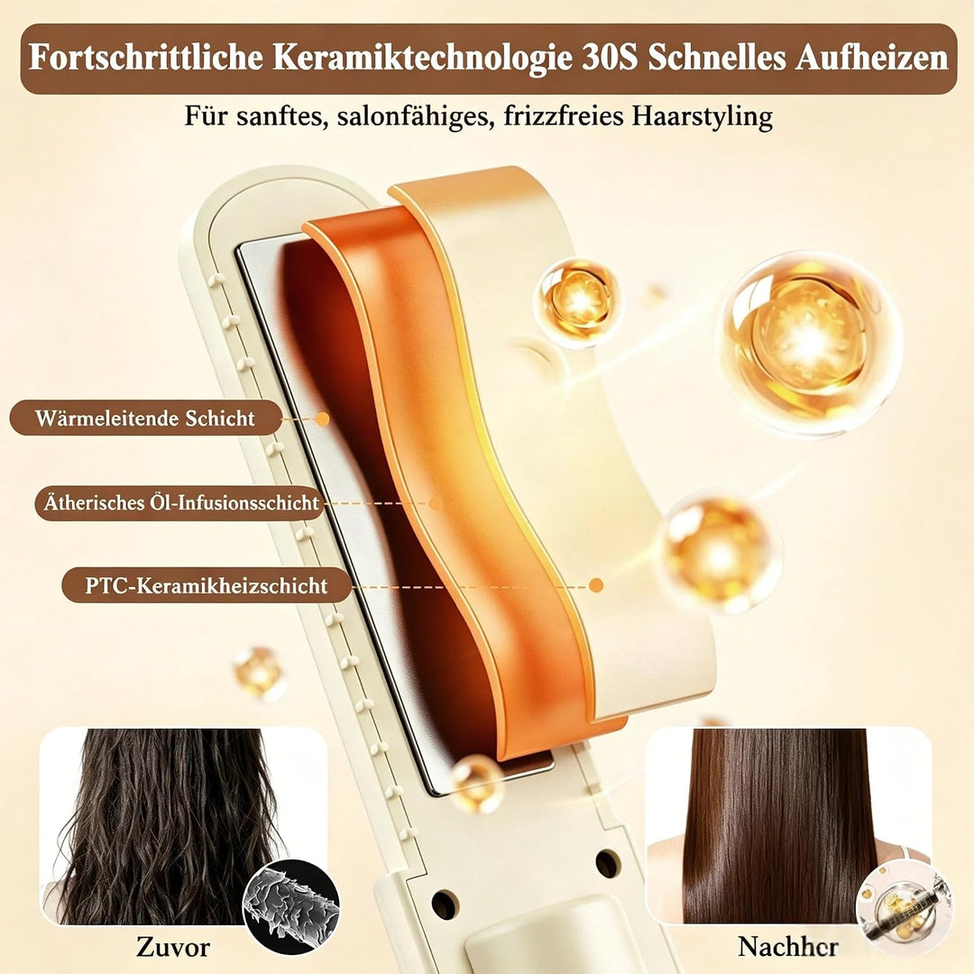 Glätteisen Mini Kabellos 5000mAh Akku, 2 in 1 Glätteisen Locken und Glätten | Reiseglätteisen Mini f
