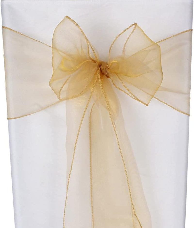 CNFQ Stuhlschleifen, Organza, 50 Stück Beige, Beige